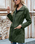 Women's Long Waterproof Coat with Adjustable Hood – Relaxed Fit Rain Jacket for Outdoor Wear 4