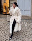 Women's Mid-Length Faux Fur Jacket with Oversized Fit and Open Front Design 1