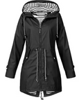 Women's Lightweight Mid-Length Hooded Jacket – Adjustable Waist Stylish Breathable Outerwear