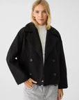 Women's Oversized Double-Breasted Wool-Look Jacket – Cropped Boxy Winter Coat for Casual and Semi-Formal Wear 1