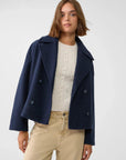 Women's Oversized Double-Breasted Wool-Look Jacket – Cropped Boxy Winter Coat for Casual and Semi-Formal Wear 4