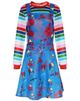 Women’s Scary Long Sleeve Halloween Costume Dress | Mini 2