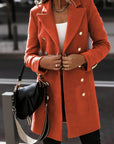 Women's Slim Fit Double-Breasted Mid-Length Coat – Elegant Winter Coat for Business and Casual Wear 0