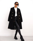 Women's Tailored Wool Coat - Double Breasted Full Length Winter Coat for Elegant Style 1