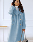 Women's Tailored Wool Coat - Double Breasted Full Length Winter Coat for Elegant Style 3