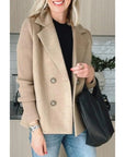 Women's Tailored Wool Coat, Double-Breasted Design with Ribbed Sleeves - Stylish Winter Coat for Women 1
