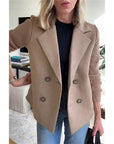 Women's Tailored Wool Coat, Double-Breasted Design with Ribbed Sleeves - Stylish Winter Coat for Women 3