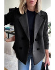 Women's Tailored Wool Coat, Double-Breasted Design with Ribbed Sleeves - Stylish Winter Coat for Women 5