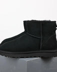 Women's Ultra Mini Platform Boots – Black Leather Ankle Booties with Fur Lining for Winter 3