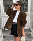 Women's Vintage Brown Leather Suede Jacket – Demi-Season Autumn Winter Outerwear 2