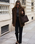 Women's Vintage Brown Leather Suede Jacket – Demi-Season Autumn Winter Outerwear 3