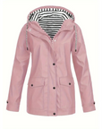 Women's Waterproof Raincoat with Adjustable Hood – Mid-Length Relaxed Fit Outdoor Jacket 2