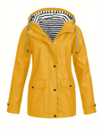 Women's Waterproof Raincoat with Adjustable Hood – Mid-Length Relaxed Fit Outdoor Jacket 3