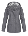 Women's Waterproof Raincoat with Adjustable Hood – Mid-Length Relaxed Fit Outdoor Jacket 4