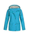 Women's Waterproof Raincoat with Adjustable Hood – Mid-Length Relaxed Fit Outdoor Jacket 6