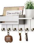 WoodCraft | Stylish Solid Wood Wall Organizer with Hooks and Shelves 6