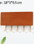 WoodenElegance | Stylish Modern Key Holder for Wall with Colorful Hooks 10
