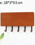 WoodenElegance | Stylish Modern Key Holder for Wall with Colorful Hooks 15