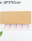 WoodenElegance | Stylish Modern Key Holder for Wall with Colorful Hooks 7