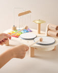 Wooden Music Table for Kids - Educational Musical Instrument with Drums, Xylophone, and Rattles 2