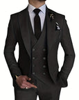 Variant image for Men's Suit Black 3-Piece Size M Polyester-43