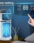 Portable Water-Cooled Fan with Humidifier for Indoor Spaces
