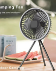 Tragbarer Campingventilator mit LED-Licht und wiederaufladbarem Akku