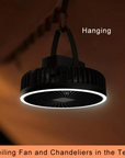 Tragbarer Campingventilator mit LED-Licht und wiederaufladbarem Akku