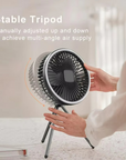 Tragbarer Campingventilator mit LED-Licht und wiederaufladbarem Akku