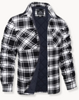 Comfy and Plush Flannel Jacket-Jackets-Black-S-EdelmannandCo.