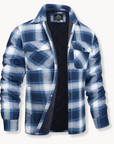 Comfy and Plush Flannel Jacket-Jackets-Blue-S-EdelmannandCo.