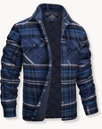 Comfy and Plush Flannel Jacket-Jackets-Dark Blue-S-EdelmannandCo.