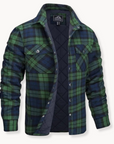 Comfy and Plush Flannel Jacket-Jackets-Green-S-EdelmannandCo.