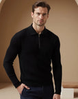 Eamon Quarter Zip Sweater-Sweaters-White-S-EdelmannandCo.