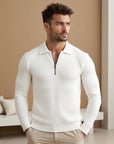 Eamon Quarter Zip Sweater-Sweaters-White-S-EdelmannandCo.