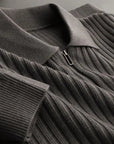 Eamon Quarter Zip Sweater-Sweaters-White-S-EdelmannandCo.