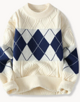 GeoKnit Textured Pullover-Sweaters-Beige-S-EdelmannandCo.
