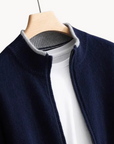 Kingston Merino Wool Zip-Through Sweater-Sweaters-Beige-S-EdelmannandCo.