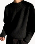 Ridgeway Textured Sweater-Sweaters-Black-S-EdelmannandCo.