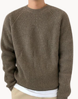 Ridgeway Textured Sweater-Sweaters-Brown-S-EdelmannandCo.
