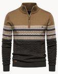 Soho Pullover Zip-up-Sweaters-Khaki-S-EdelmannandCo.