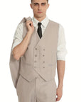 Men's Suit Black 3-Piece Size M Polyester-2