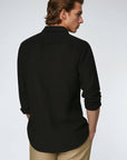 Ethan | Stylish Black Linen Button Down Shirt 2