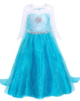 Girls’ Halloween Princess Dress | Glitter Long Sleeve Maxi Costume