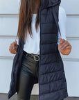 Oversized Women’s Quilted Padded Vest – Long Hooded Bodywarmer for Layered Winter Outfits
