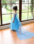 Girls’ Halloween Princess Dress | Glitter Long Sleeve Maxi Costume