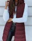 Oversized Women’s Quilted Padded Vest – Long Hooded Bodywarmer for Layered Winter Outfits