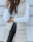Oversized Women’s Quilted Padded Vest – Long Hooded Bodywarmer for Layered Winter Outfits