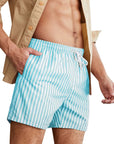 Ralf | Schnell trocknende gestreifte Sportshorts mit elastischem Bund