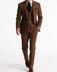 Men's Tweed Tuxedo Suit Gray Size M Wool - Elegant Wedding Suit-1